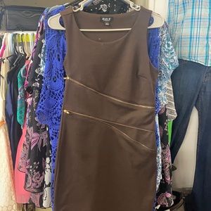Allen B Brown Zipper Dress